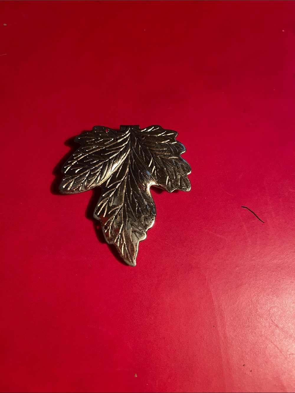 Gold tone Leaf Decorative Accent - Metal Leaf buckle